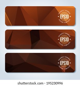 Red website header or banner set with triangle pattern