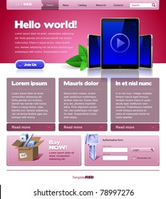 Red Website Template 960 Grid: Front Page