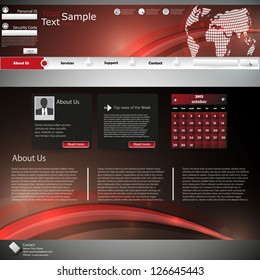 Red website template in editable vector format