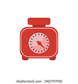 red weighing object icon, flat design illustration