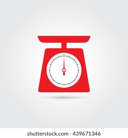 Red weighing scales icon - Vector