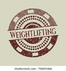 Red Weightlifting grunge seal