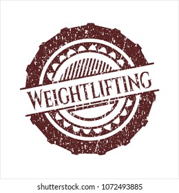  Red Weightlifting grunge stamp
