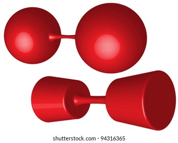 red weights against white background, abstract vector art illustration