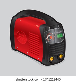 Red welding machine with protective glass
