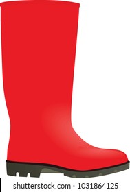 Red wellie.  vector illustration