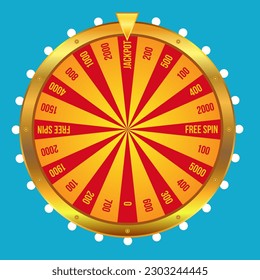 Red Wheel of fortune isolated on white Illustration eps 10