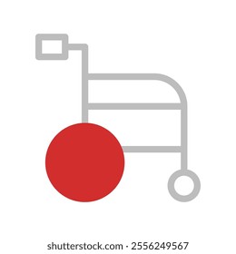 Red Wheel Icon on White Background