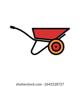 Red Wheelbarrow for Hauling Materials