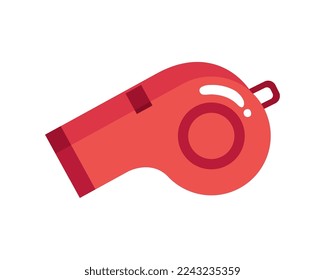 icono aislado del accesorio para silbatos rojos