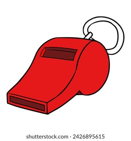 red whistle colored illustration hand drawn vector