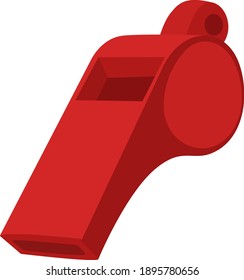 Red whistle ,illustration, vector on white background