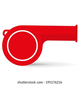 red whistle on a white background