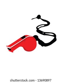 red whistle vector illustration