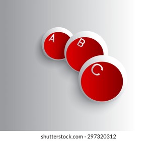 Red And White 3D Circle Button Background Vector Illustration.