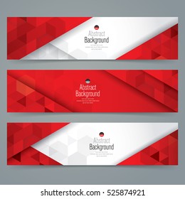 Red And White Abstract Background Banner. Collection Banner Design.