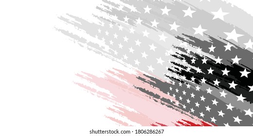Red white abstract background and brushes flag   stars  Vector illustration for modern keynote presentation background  brochure design  website slider  landing page  annual report  company profile