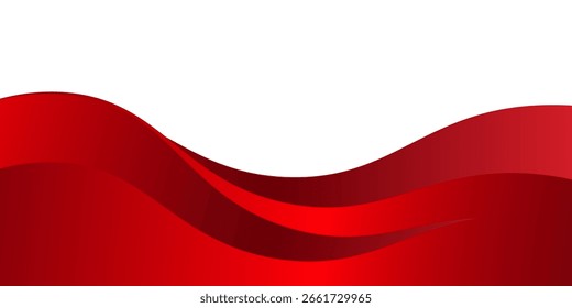 Un fondo abstracto rojo y blanco con líneas curvas y un efecto de degradado. 