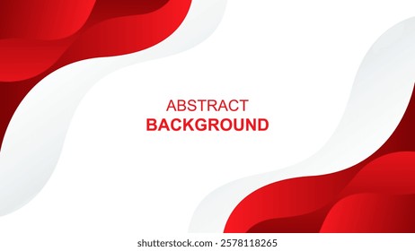 Red and white abstract background with fluid wave shapes. Modern dynamic wallpaper. Template banner background for sales, business, ads, events, web, pages, and others