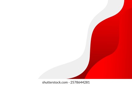 Red and white abstract background with fluid wave shapes. Modern dynamic wallpaper. Template banner background for sales, business, ads, events, web, pages, and others