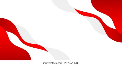 Red and white abstract background with fluid wave shapes. Modern dynamic wallpaper. Template banner background for sales, business, ads, events, web, pages, and others