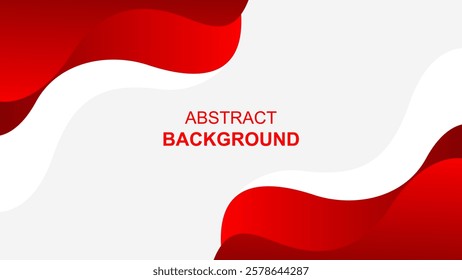 Red and white abstract background with fluid wave shapes. Modern dynamic wallpaper. Template banner background for sales, business, ads, events, web, pages, and others