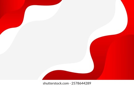 Red and white abstract background with fluid wave shapes. Modern dynamic wallpaper. Template banner background for sales, business, ads, events, web, pages, and others