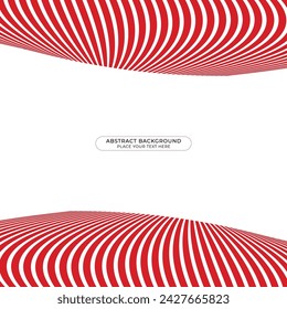 Red and white abstract background with lines. Abstract banner with circular geometric shapes background. Red stripes abstract background with copy space