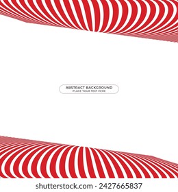 Red and white abstract background with lines. Abstract banner with circular geometric shapes background. Red stripes abstract background with copy space