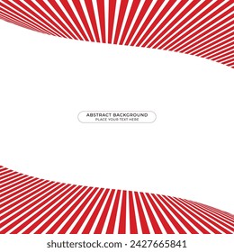 Red and white abstract background with lines. Abstract banner with circular geometric shapes background. Red stripes abstract background with copy space