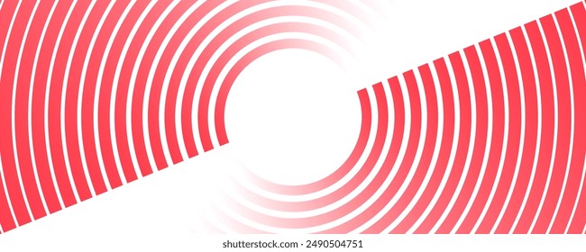 Fondo abstracto blanco rojo capa de superposición en el espacio brillante con decoración de efecto de círculos. Anuncio moderno con estilo de líneas. Concepto de rayas de elemento de Diseño gráfico para flyer, tarjeta o cubierta de folleto