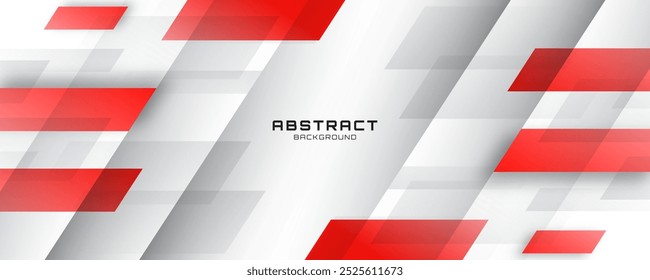 O fundo abstrato branco vermelho sobrepõe a camada no espaço brilhante com a decoração de efeito de formas diagonais. Conceito de estilo de recorte de elemento de design gráfico moderno para banner da Web, folheto, cartão ou capa de folheto