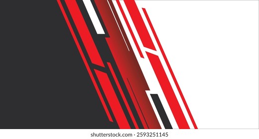 Red white abstract background overlap layer on bright space with diagonal lines effect decoration. Modern graphic design element cutout style concept for web banner, flyer, card, or brochure cover