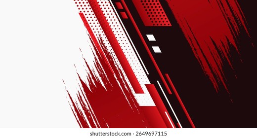 Capa de superposición de fondo abstracto blanco rojo en espacio brillante con decoración de efecto de líneas diagonales. Concepto moderno del estilo del recorte del elemento del Diseño gráfico