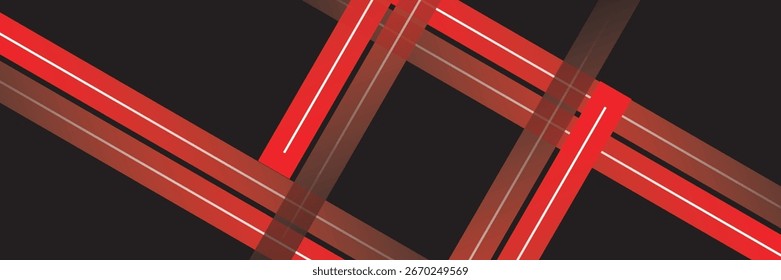 O fundo abstrato branco vermelho sobrepõe a camada no espaço escuro com a decoração de efeito de linhas diagonais. Conceito de estilo de forma de recorte de elemento de design gráfico moderno para banner da Web, folheto, cartão ou capa de folheto
