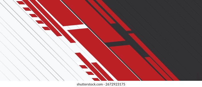 Capa de superposición de fondo abstracto blanco rojo en espacio brillante con decoración de efecto de líneas diagonales. Concepto moderno del estilo del recorte del elemento del Diseño gráfico para el Anuncio del Web, el volante, la tarjeta, o la cubierta del folleto