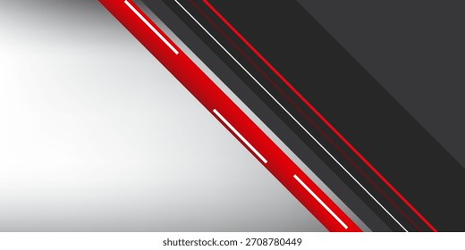 O fundo abstrato branco vermelho sobrepõe a camada no espaço brilhante com a decoração de efeito de linhas diagonais. Conceito de estilo de recorte de elemento de design gráfico moderno para banner da Web, folheto, cartão ou capa de folheto