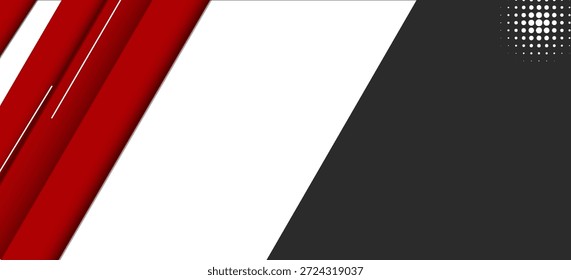 O fundo abstrato branco vermelho sobrepõe a camada no espaço brilhante com a decoração de efeito de linhas diagonais. Conceito de estilo de recorte de elemento de design gráfico moderno para banner da Web, folheto, cartão ou capa de folheto