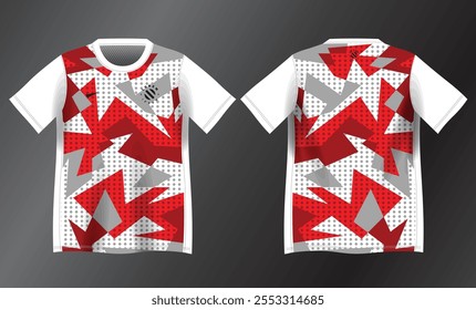 red and white abstract background pattern for sport jersey design mockup