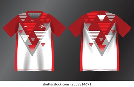 red and white abstract background pattern for sport jersey design mockup