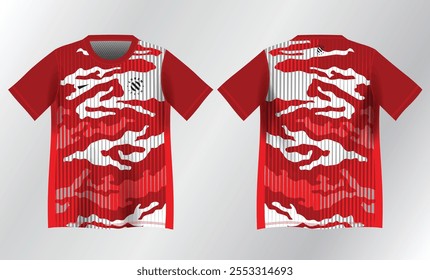 padrão de fundo abstrato vermelho e branco para a maquete de design de camisa de esporte