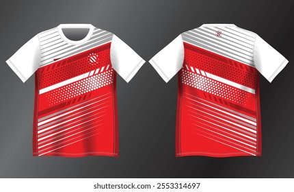 red and white abstract background pattern for sport jersey design mockup
