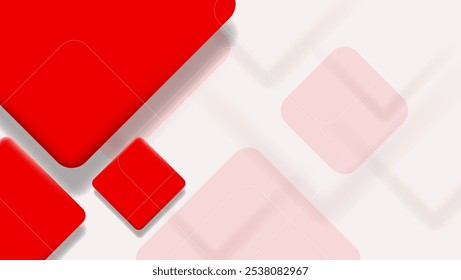 abstrakter roter und weißer Hintergrund mit abgerundetem Quadrat