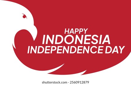 Red white abstract background, with simple eagle silhouette, eagle wings style. Garuda Indonesia happy Indonesia Independent day