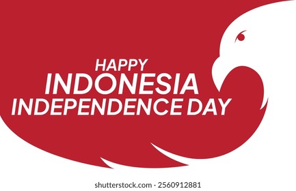 Red white abstract background, with simple eagle silhouette, eagle wings style. Garuda Indonesia happy Indonesia Independent day