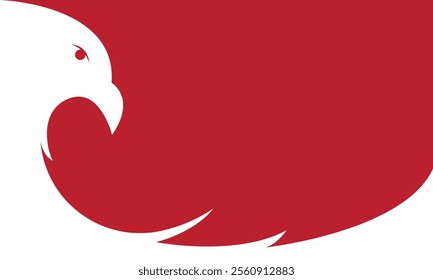 Red white abstract background, with simple eagle silhouette, eagle wings style. Garuda Indonesia happy Indonesia Independent day