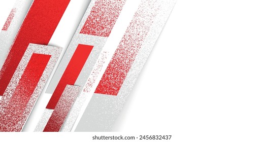 Red and white abstract banner background. Modern abstract white and red background with Overlapping layers effect vector illustration
