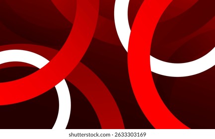 Red and white abstract circles shape background. Eps10 vector