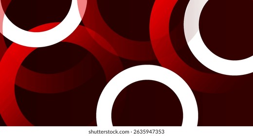 Círculos abstractos rojos y blancos forman el fondo. Vector Eps10