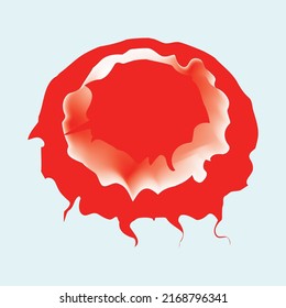 arte de la línea de la ilustración de la elipse abstracta roja y blanca